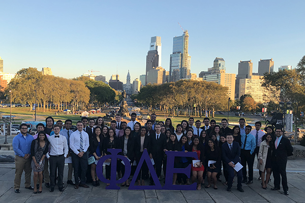Whitley with the Drexel chapter of Phi Delta Epsilon International Medical Fraternity